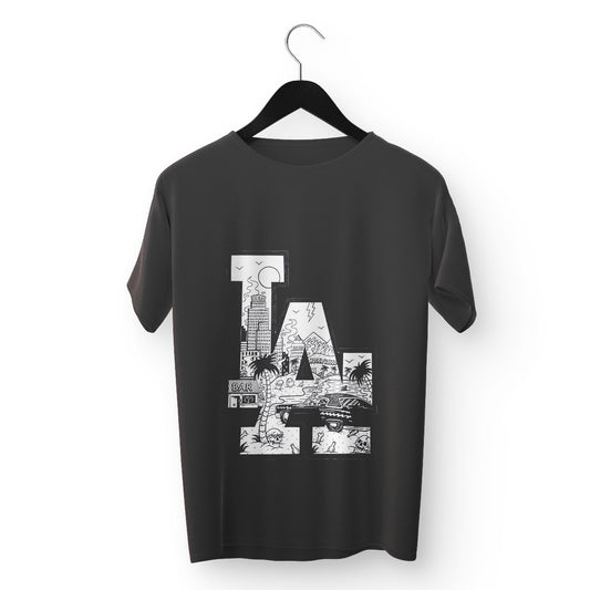 LA Cityscape Doodle Oversized T-Shirt