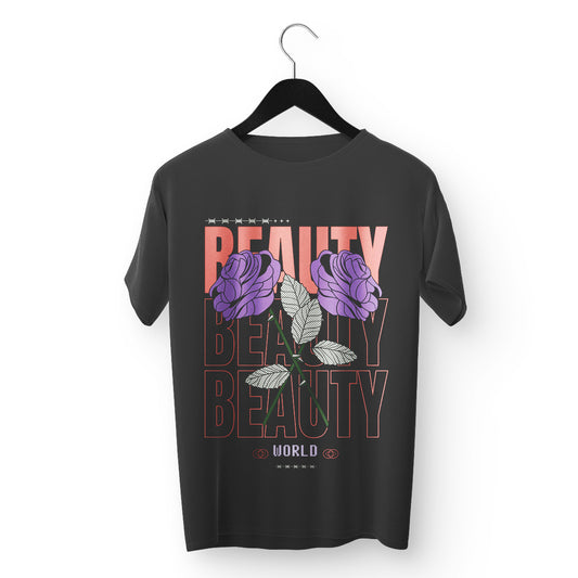 Beauty World Tee – Bold Florals, Modern Vibes