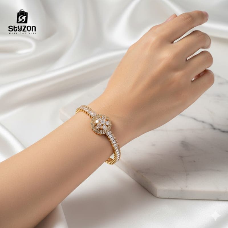 Styzon Flora Bloom – Floral Crystal Bracelet