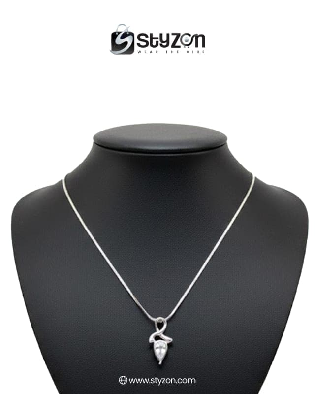 Styzon Infinity Tear – Abstract Silver Pendant - Image 1