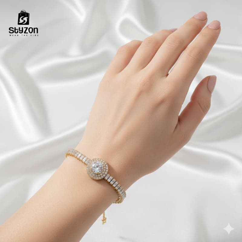 Styzon Halo Empress – Crystal Centerpiece Bracelet