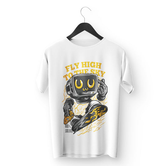 Skybound Bot Tee – Retro Tech Meets Cosmic Cool