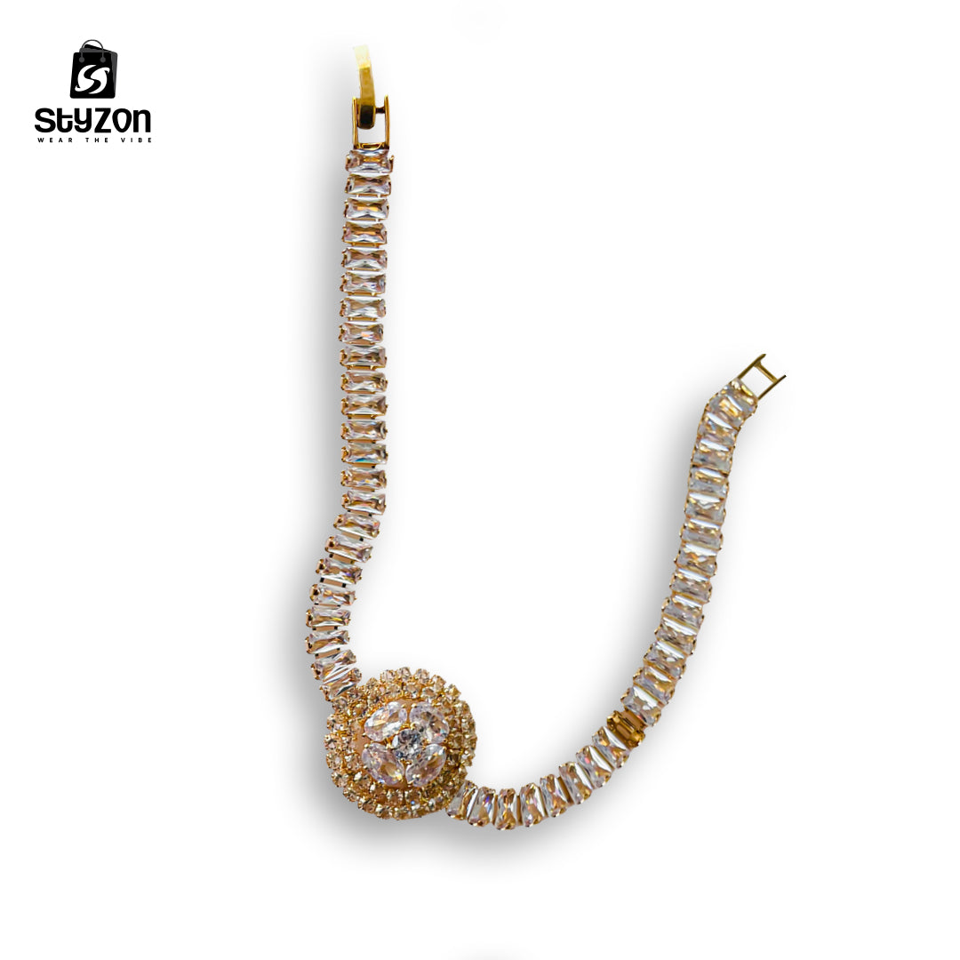 Gold-Tone Crystal Ball Bracelet
