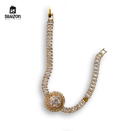 Gold-Tone Crystal Ball Bracelet