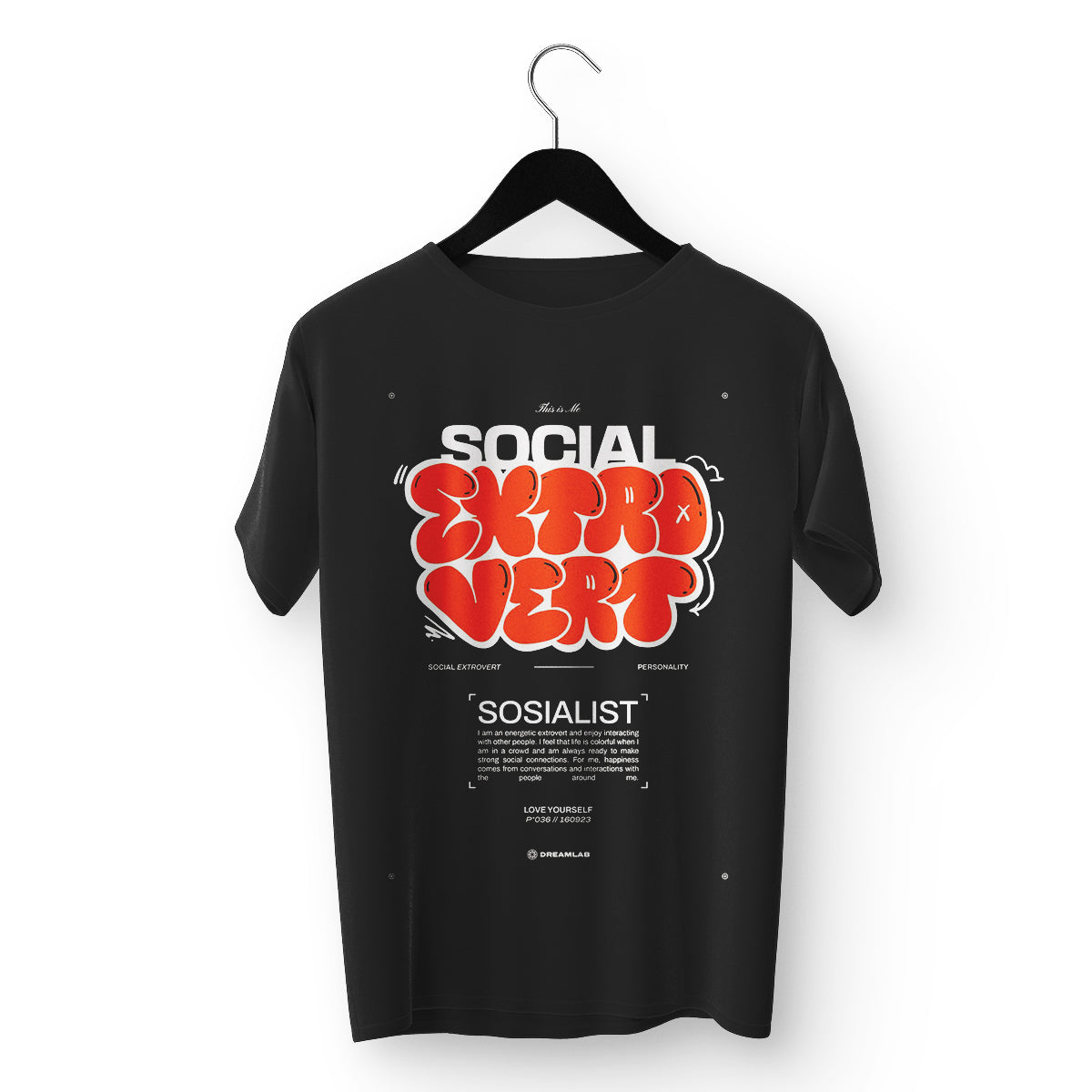 Social Extrovert Statement Oversized T-Shirt
