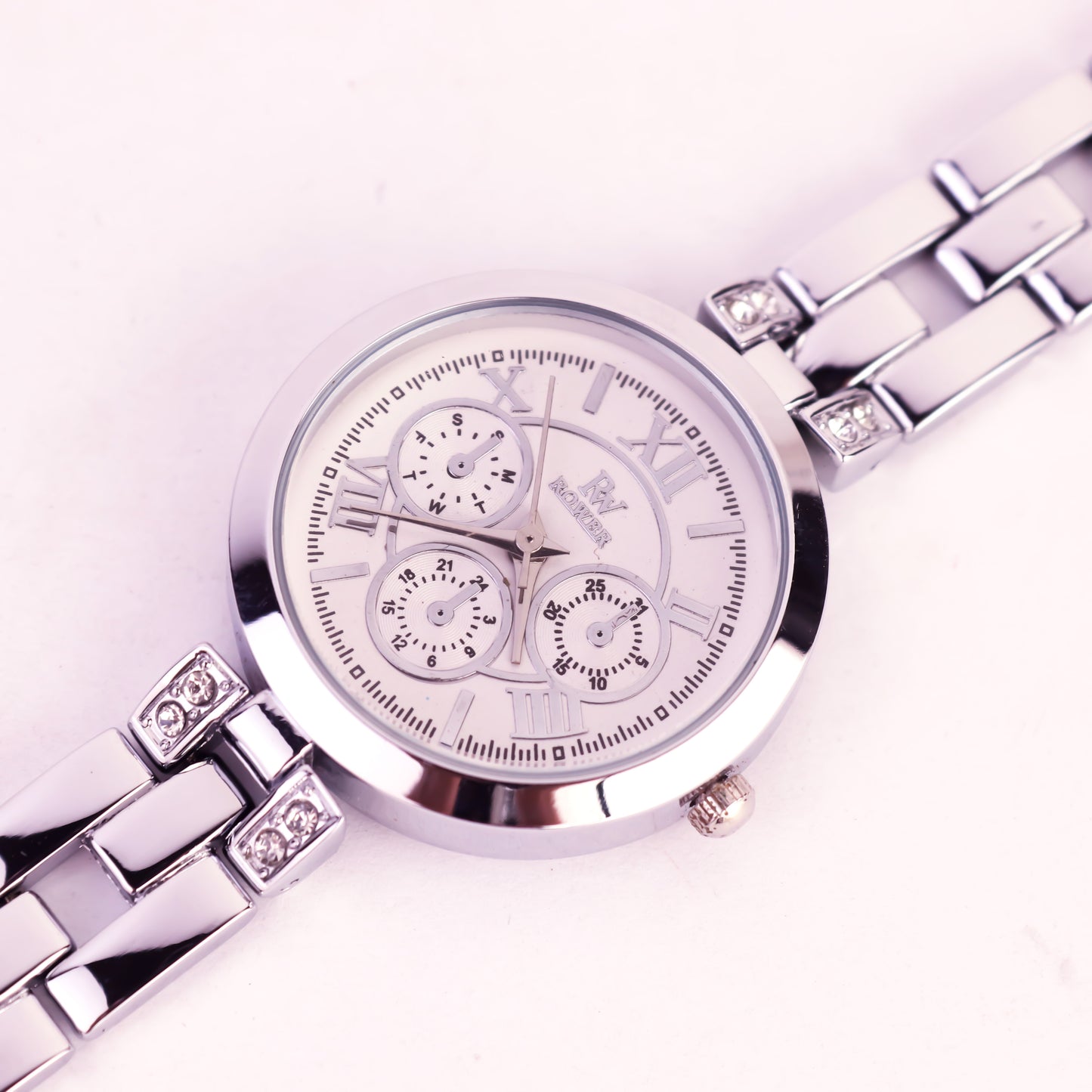 Rower Silver Chronograph — Diamond Accent Elegance