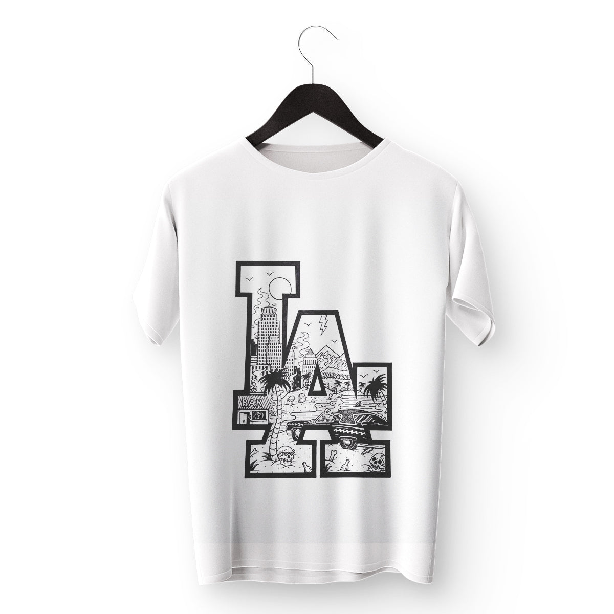 LA Cityscape Doodle Oversized T-Shirt