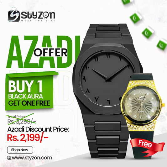 Azadi Offer (Black Aura + 1 FREE Watch)